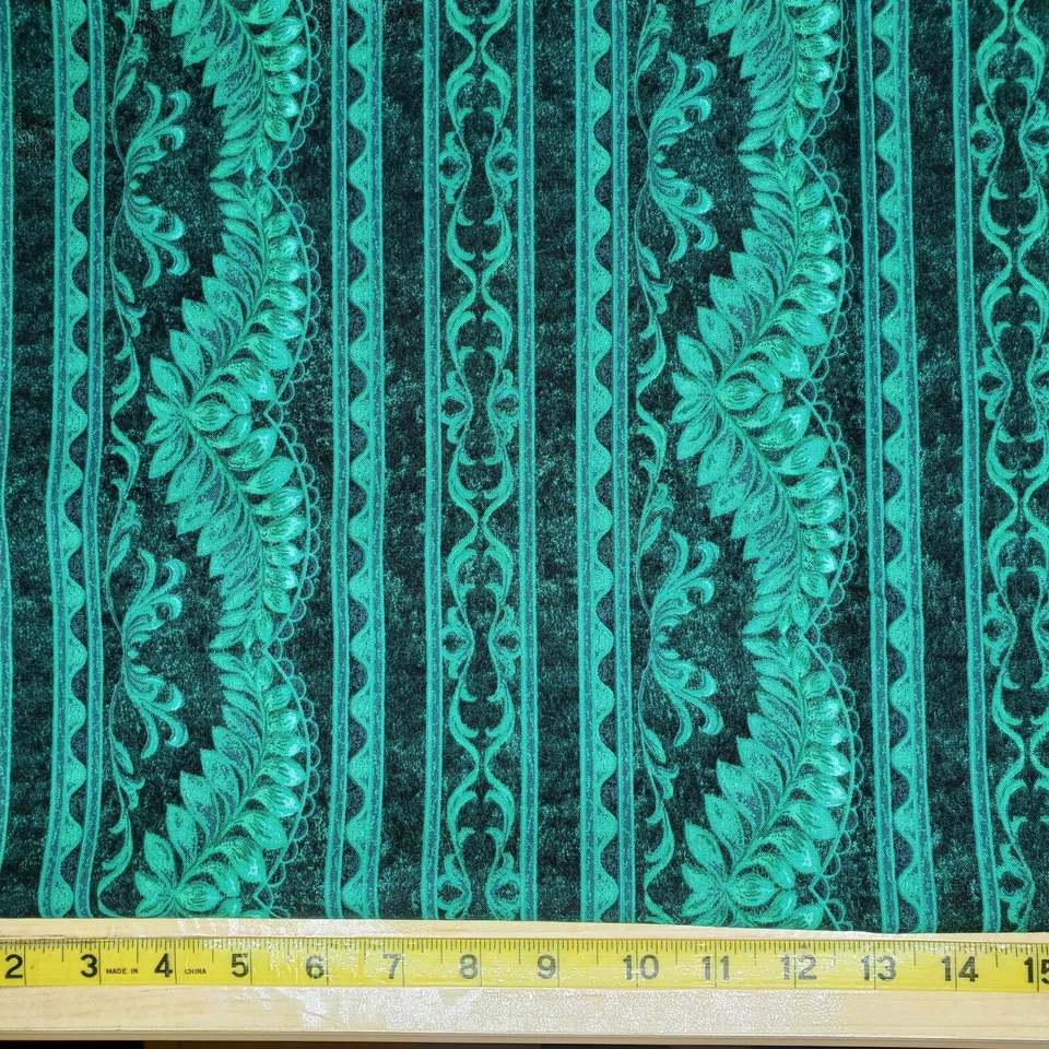 Jinny Beyer Four Seasons 2006 RJR Fabric Green Floral Stripe 2 Yards x 44" - Image 3 of 3