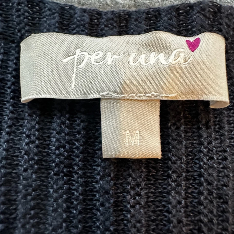 Per Una Sweater Womens Medium Navy Blue Knit Acrylic Blend Cardigan Long Sleeve - Image 3 of 4