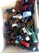 Sell a lot 100pcs genuine leather handmade key fobs key leather rings key holder