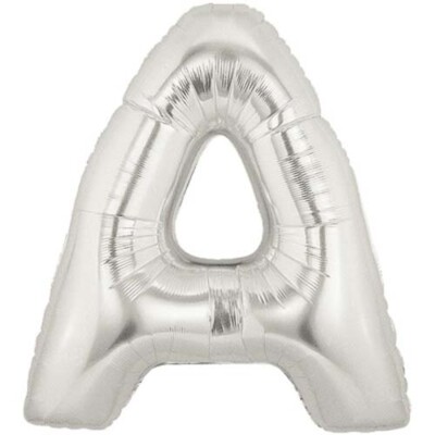 SILBER FOLIENBUCHSTABEN BALLON GROSS 40'' A-Z AMPERSAND HASHTAG GEBURTSTAG PARTY DEKO