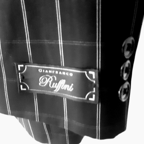 Gianfranco Ruffini Blazer Sport Coat Youth Size 20 Black Windowpane Poly Prep - Picture 3 of 11