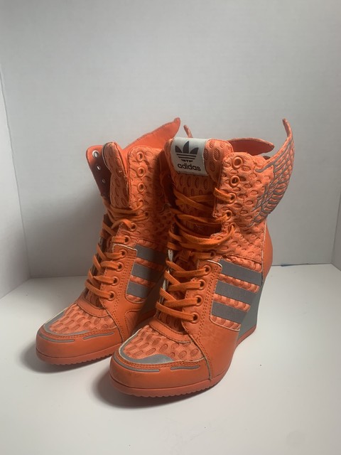Adidas Originals Jeremy Scott JS Wings ORANGE Wedge Boots D65703 3m Reflective | eBay