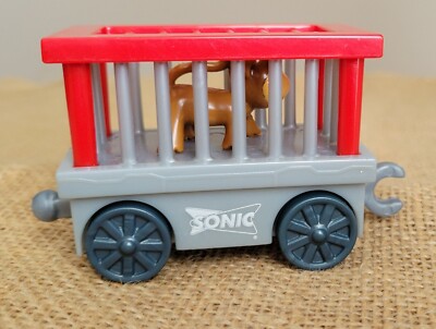 SONIC 2009 Plastic Monkey Cage Circus Train Car Figure