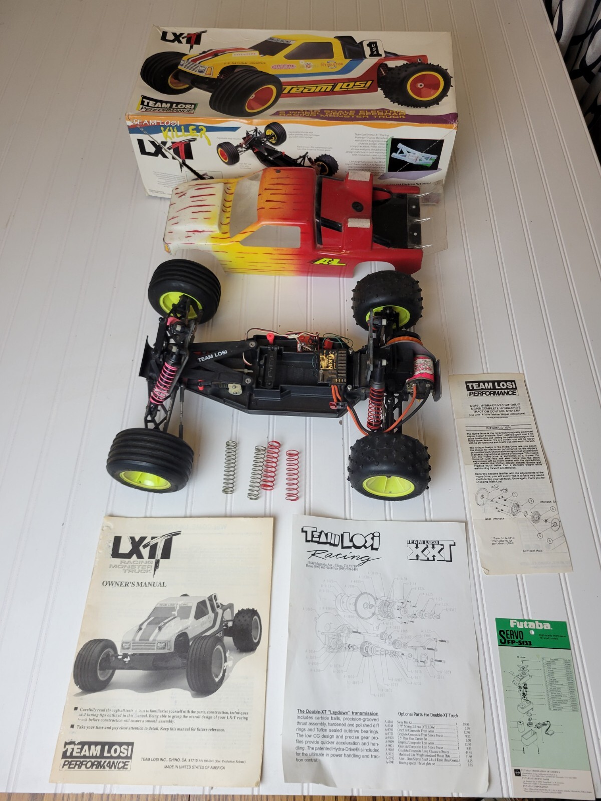 Rare Losi LXT RC Stadium Truck 1/10 Motor Box Paperwork  Art Rc Truck Vintage