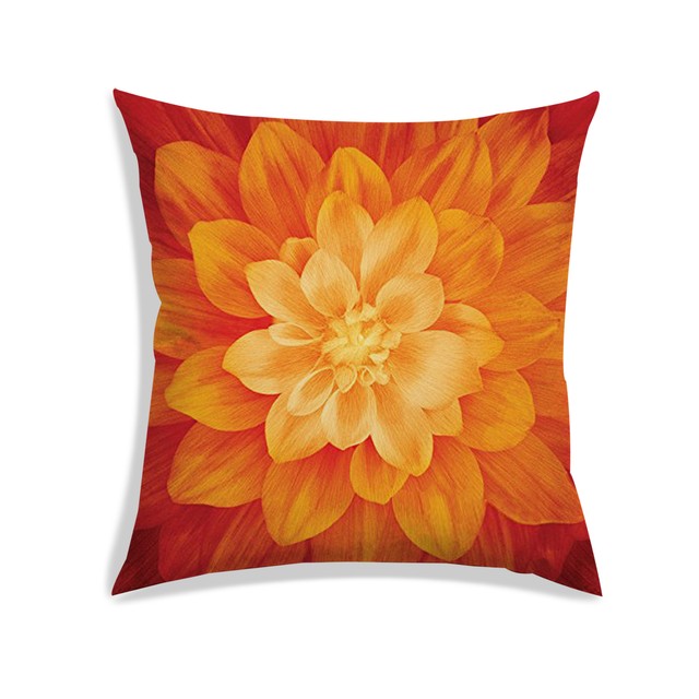 Floral Digitally Print Satin Cushion Cover Orange Pillow Case Cover Décor 12X12" eBay