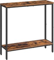 Schmaler Konsolentisch Mit Ablage 75X22X75Cm Beistelltisch Dunkelbraun