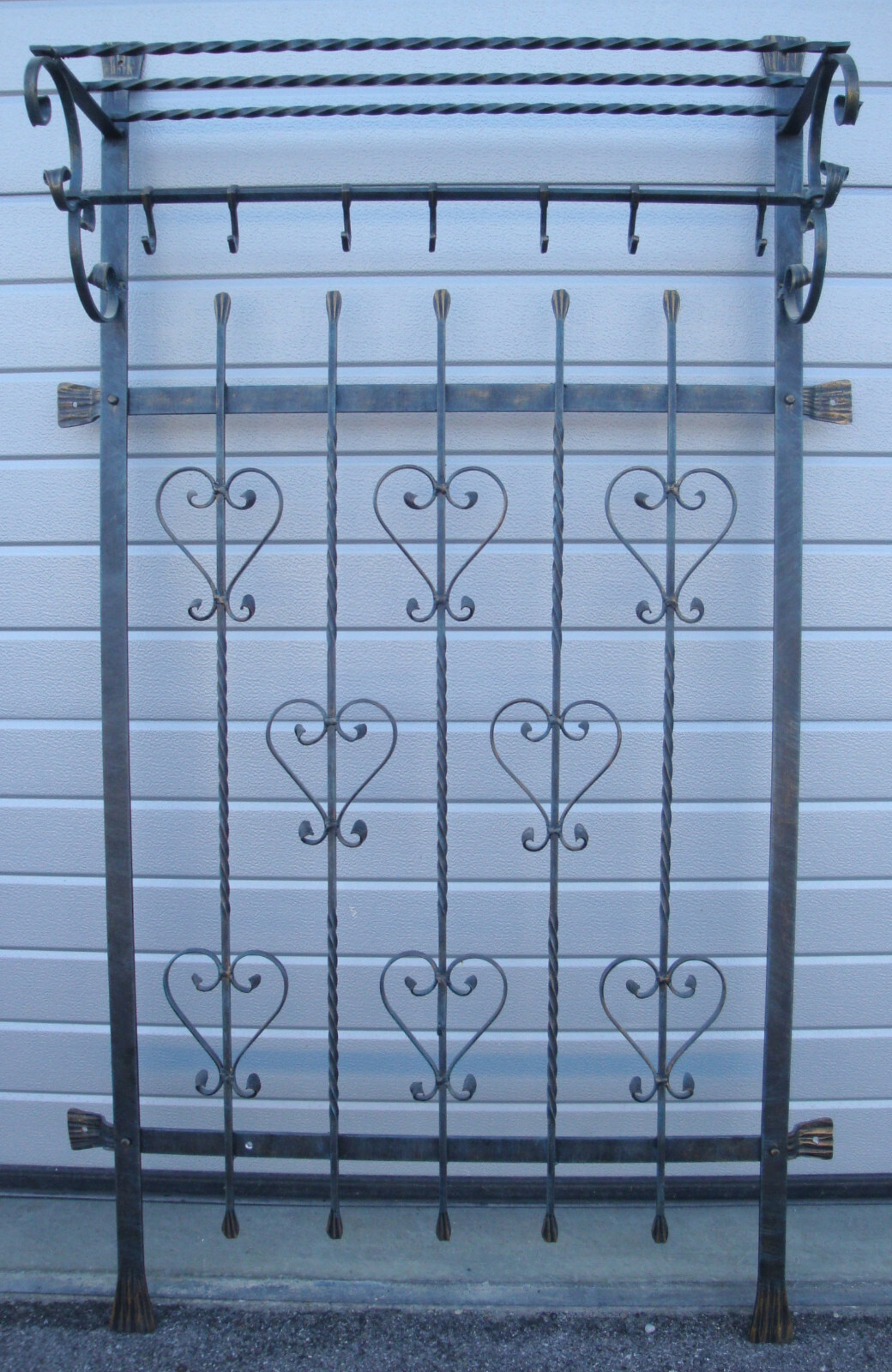 Rustikal Eisen Metall Wand Garderobenständer Kleiderständer Wandgarderobe 145x88