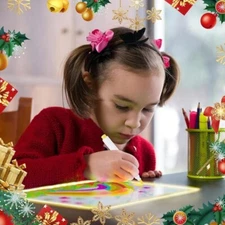 LED Message Note Board with Colors, Acrylic Dry Erase Board 7Pens for Home