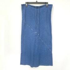 Vintage LONDON JEAN Drawstring Denim Maxi Skirt Size 4 - EUC 