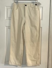 NEW Forever 21 Women's Creme High Waisted Wide-Leg Pants Size L Khakis with tags