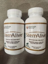 2 STEM ALIVE STEM FOODS HOLISTICS CELULAS MADRE 90 CAPS EA EXP 07/2027 NEW FRESH