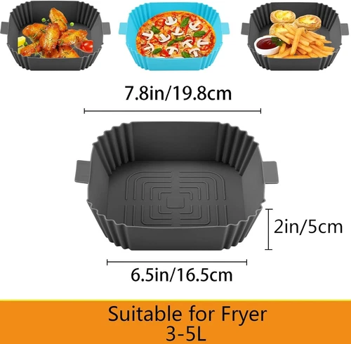2 Stück Silikonform Für Heißluftfritteuse 3-5L Airfryer Zubehör Silikon Backform - Bild 11 von 20