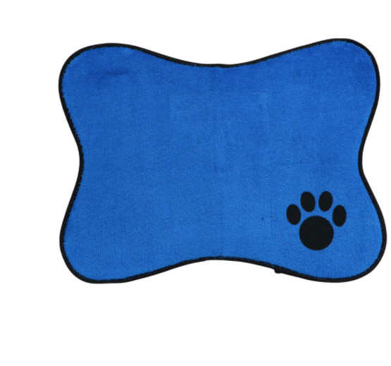 New Polyester Pet Bowl Dog Bone Shape Placemat Dog Feeding Food Water ~ Blue