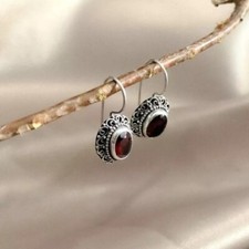 New Real 925 Sterling Silver Variety of Gemstones Dangle/Drop Women's Earrings