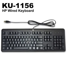 HP Wired Standard USB Computer Desktop Keyboard Black 672647-003 KU-1156