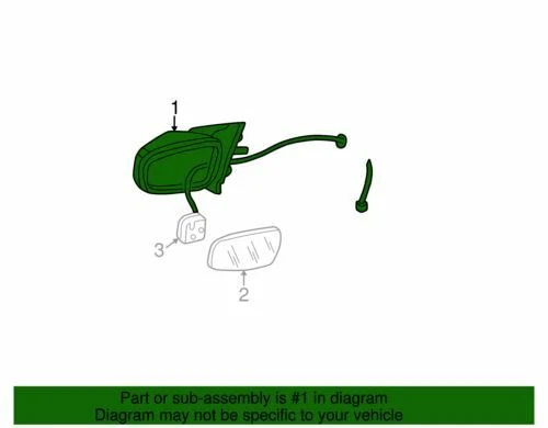 Подлинное пассажирское боковое зеркало в сборе GM 2003-2005 Buick Century Regal 10361617 - Изображение 2 из 2