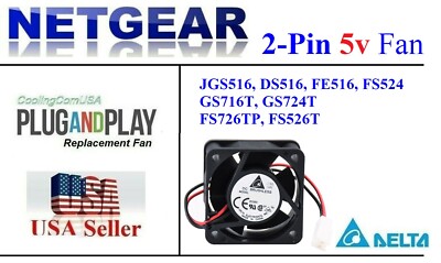 1x Netgear 2-pin 5v Fan for JGS516 JGS524 DS516 FE516 FS524 FS726TP ...