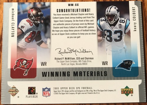 2005 SPx Winning Materials Michael Clayton/Keary Colbert WM-CC - Picture 2 of 2