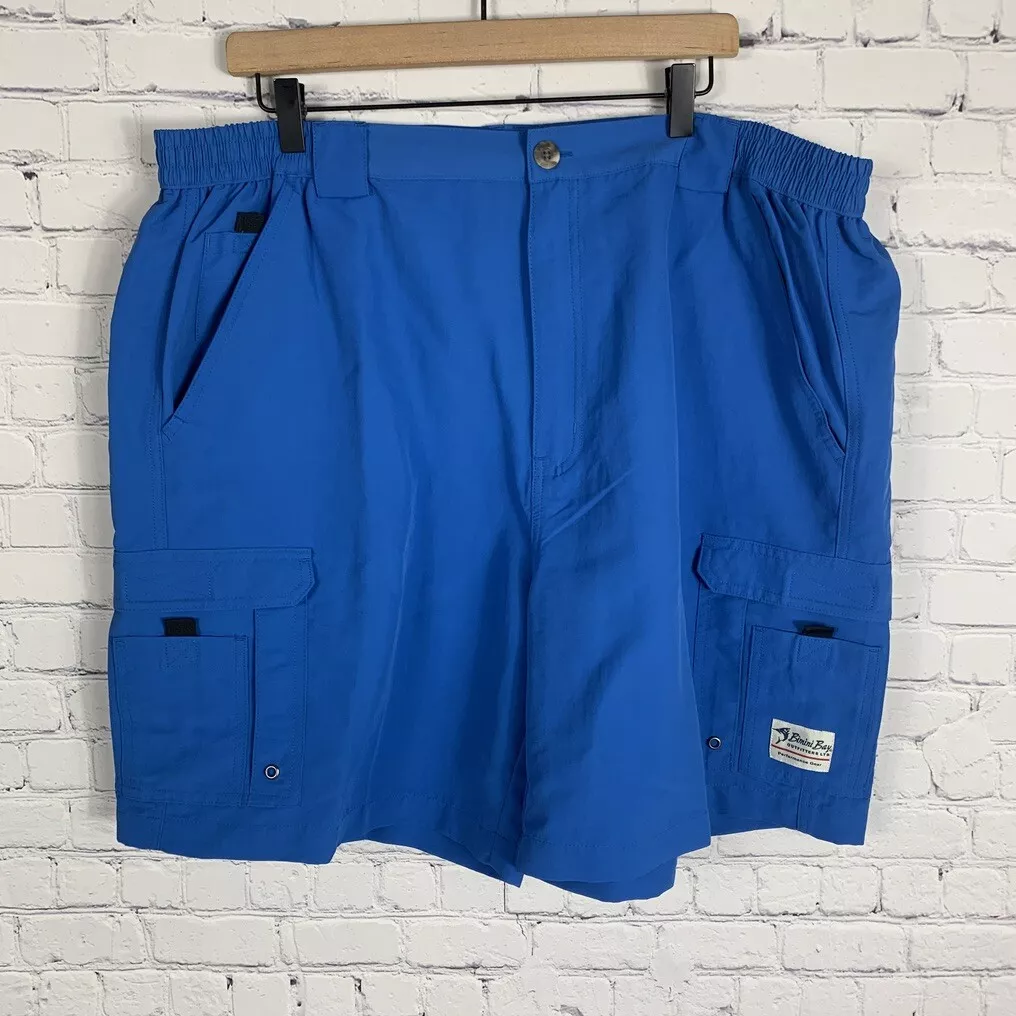 Bimini Bay Outfitters Mens Blue Cargo Shorts Size 44 Nylon Fishing Hiking