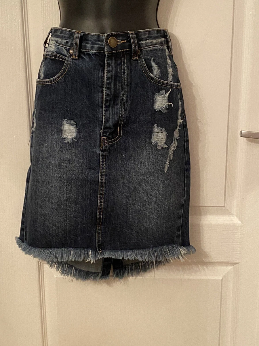 Size 8 denim best sale skirt