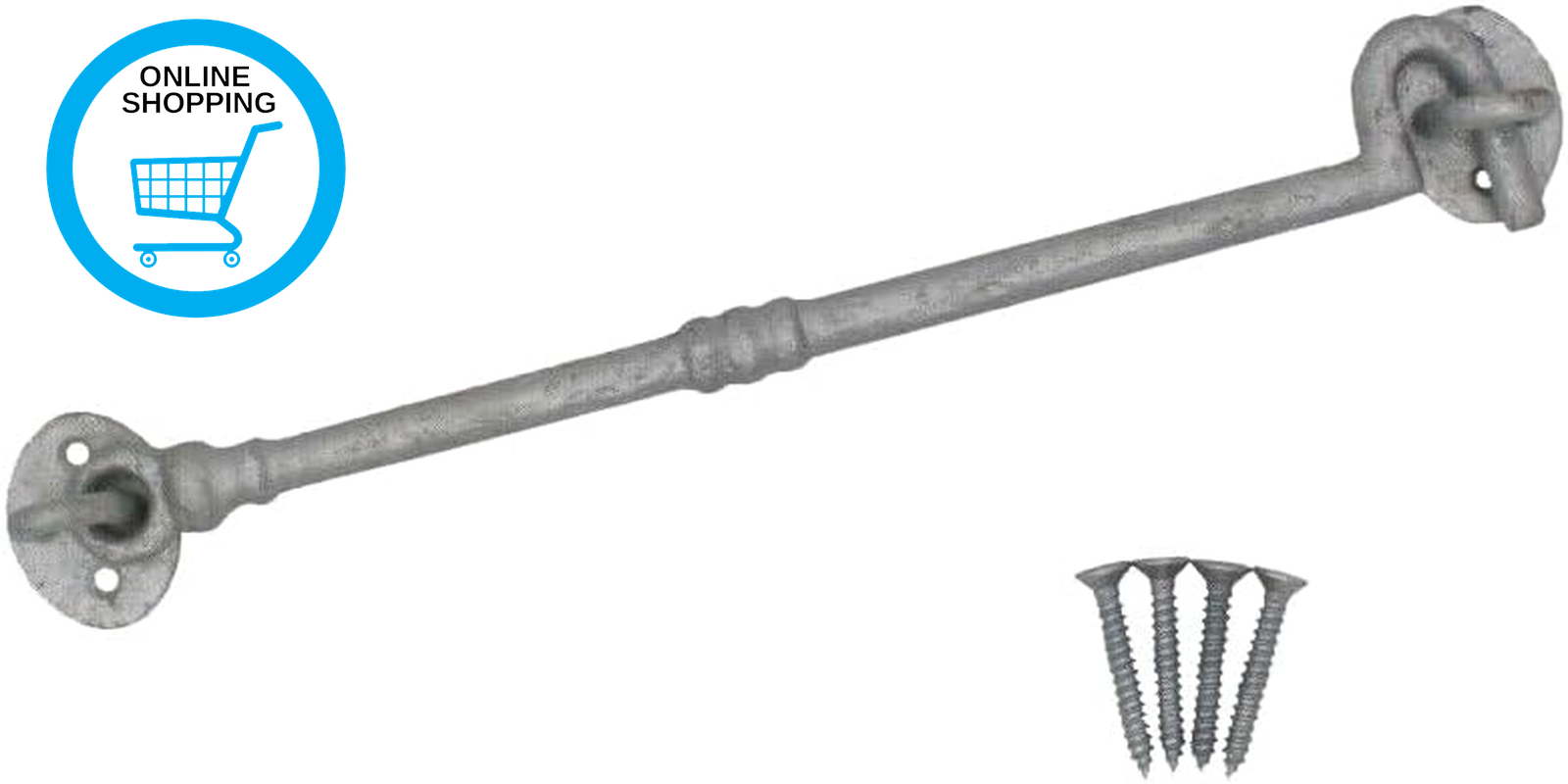 Cabin Hook and Eye Latch - 300Mm/12 Inch Galvanised Gate & Door Catch & Fixings