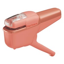 Kokuyo Stapleless Stapler, Harinacs Handheld Staple-Free, Up to Salmon Pink