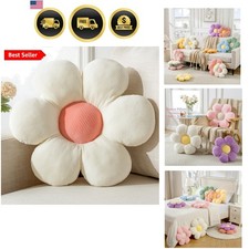 Daisy Shaped Throw Pillow - 19.6" Plush Flower Cushion for Home Decor