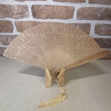 Antique Sandalwood Fan Incense Wood Carved Openwork Retro Used