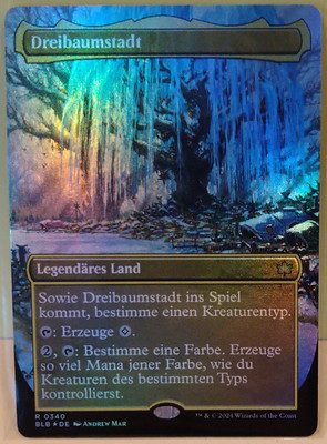 MTG - Bloomburrow - Dreibaumstadt (Winter) (Three Tree City) *Borderless/Foil*