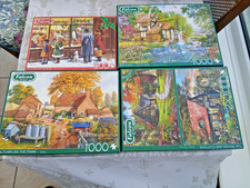 Falcon Jigsaw Puzzle bundle x4 (Cottage, Autumn Farm, Xmas window) Complete & VG