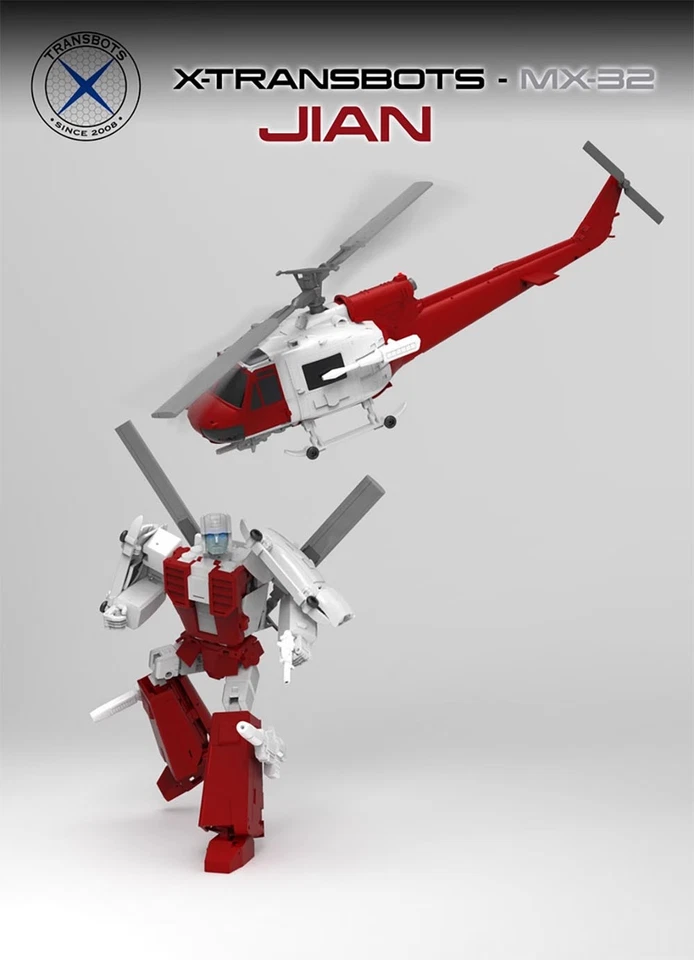 X-Transbots Blades MX-32 MX32 Air Support JIAN G1 Defensor Helicopter Figure - Image 4 of 4