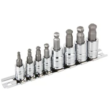 Powerbuilt 8 Piece 3/8 Inch Drive Metric Ball End Hex Bit Set - 642403