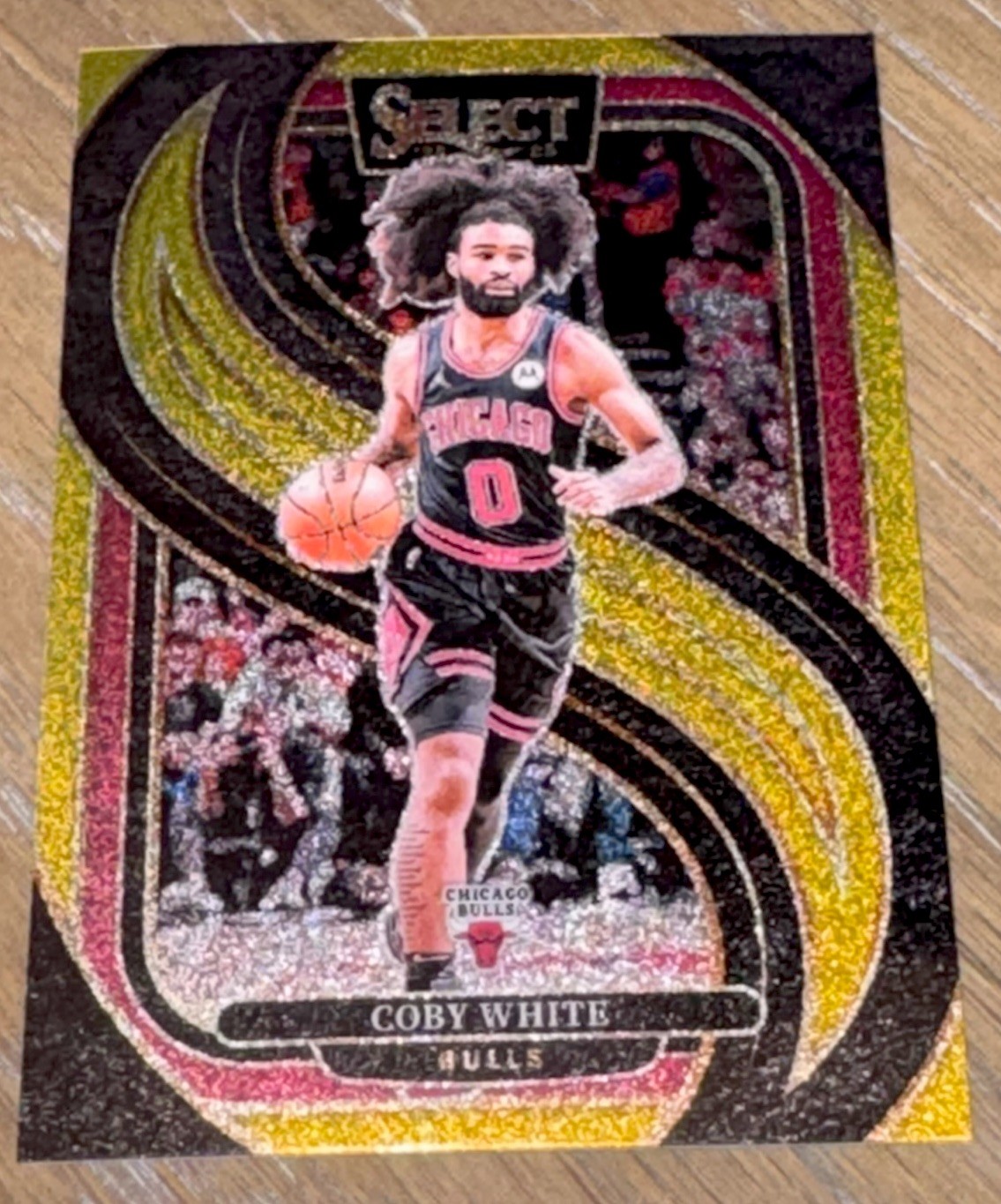 Coby White 2024-25 Panini Select Premier Level Gold Glitter Prizm! # 126 Hornets