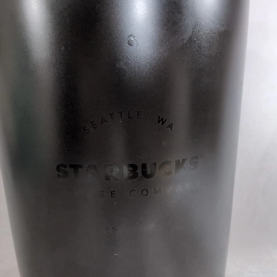 Starbucks Dark Brown Black Copper Ceramic Canister RARE HTF Jar Lid Cookie Metal - Image 2 of 4