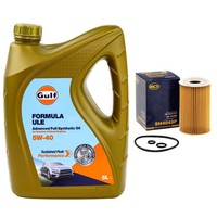 MotoröL Set Gulf Formula ULE 5W-40 5 Liter + ÖLfilter FüR Seat Skoda VW Passat