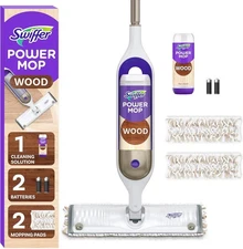 Swiffer Power Mop Wood Mop Kit for Floor Cleaning, Lemon Scent