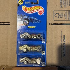 Hot Wheels Zombot Blue Card 53 Lot Of 3 Variations Complete With Rare Hot Ones