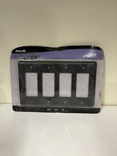 AMERELLE Declan 4 Gang Rocker Steel Wall Plate - Black (935R4BK)