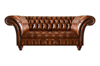 Edle Chesterfield Couchen Braune Wohnzimmer Leder Sitzcouch Textilsofa