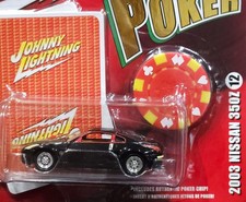 Johnny Lightning 03 2003 Nissan 350Z Poker Car Collectible w/Cards & Chip Black