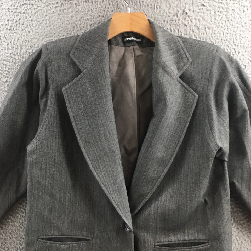 Chaqueta Blazer Harve Benard Para Hombre 10 Gris Manga Larga Informal Bolsillo Frontal Botón Foto 2 de 4