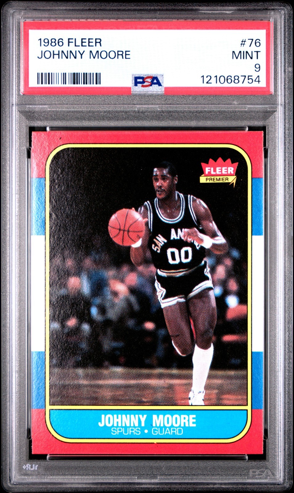 1986 Fleer Basketball #76 Johnny Moore PSA 9 MINT
