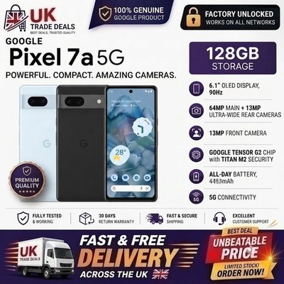 Google Pixel 7a - 5G 128GB entsperrt Android Handy - makelloser Zustand++