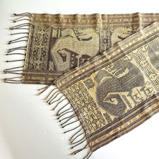VNTG Sumba Ikat Handwoven Textile Runner Indonesian Cotton Tapestry Dragon 66x17