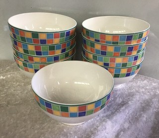 Villeroy & Boch Alea Twist Limone Set Of Nine Fine China Rice Bowls 14.5cm