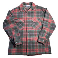 Vintage Pendleton Woolen Mills Button Up Plaid Mens Med Long Sleeve Virgin Wool
