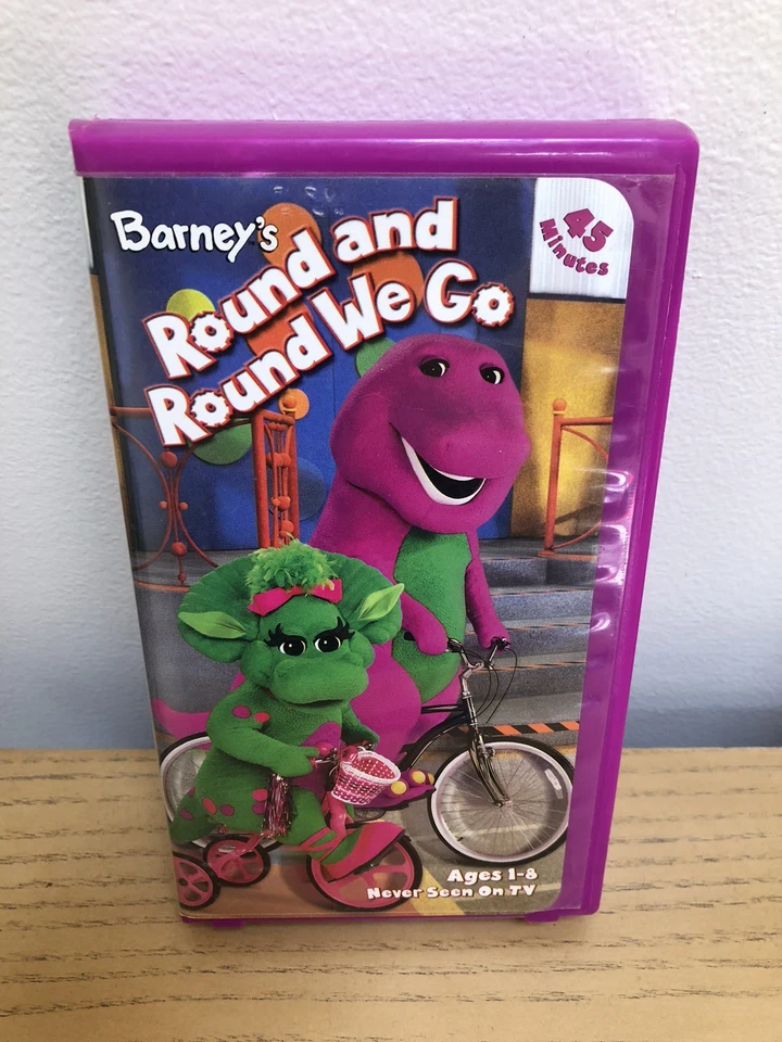 (3) VINTAGE Barney’s Rhyme Time Rhythm, ZOO & Round and Round We Go VHS - Image 3 of 4