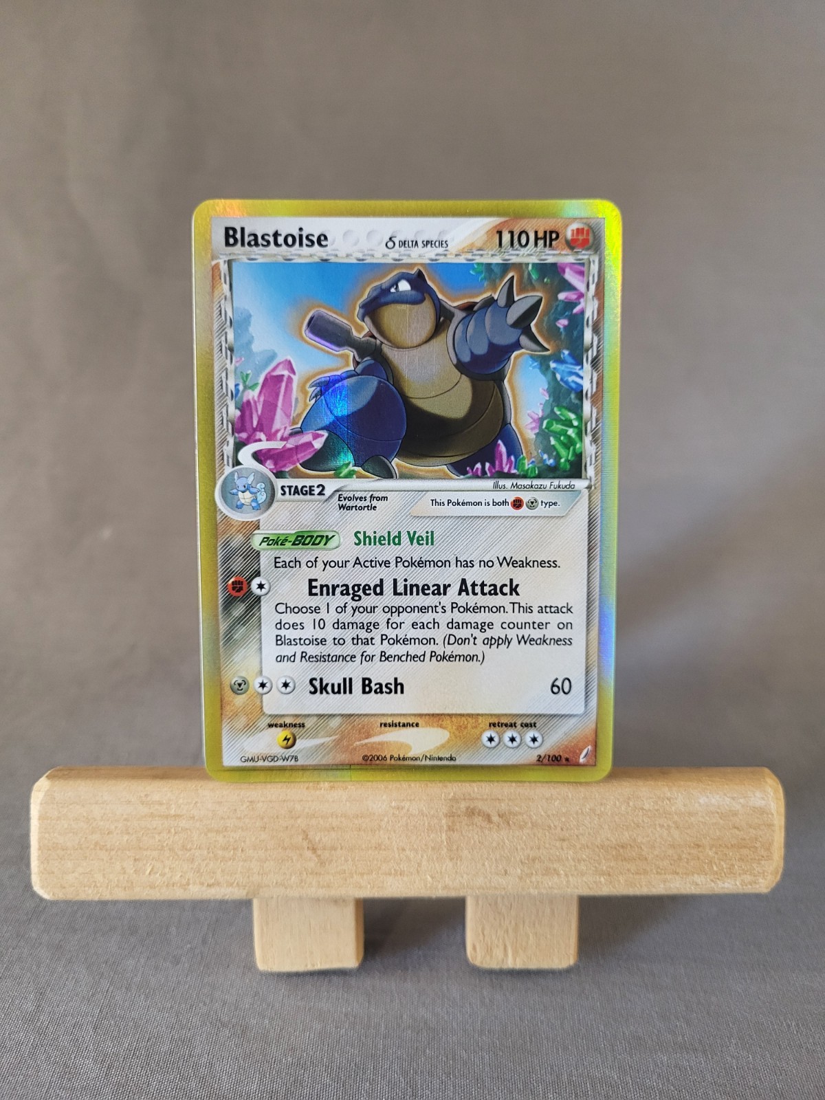 Blastoise - 2/100 - EX Crystal Guardians - Holo Rare - NM [Print Line]