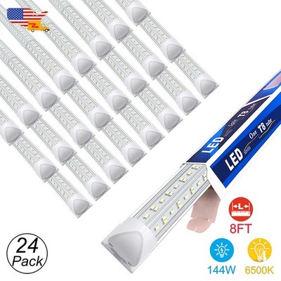 24Pack 144W 8 Foot Led Shop Light Fixtures 8' Garage Ceiling Led Light Fixture
