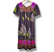 Daffodil Eclectic Boho Floral Midi Dress 100% Cotton Summer Vacation Size M NWT